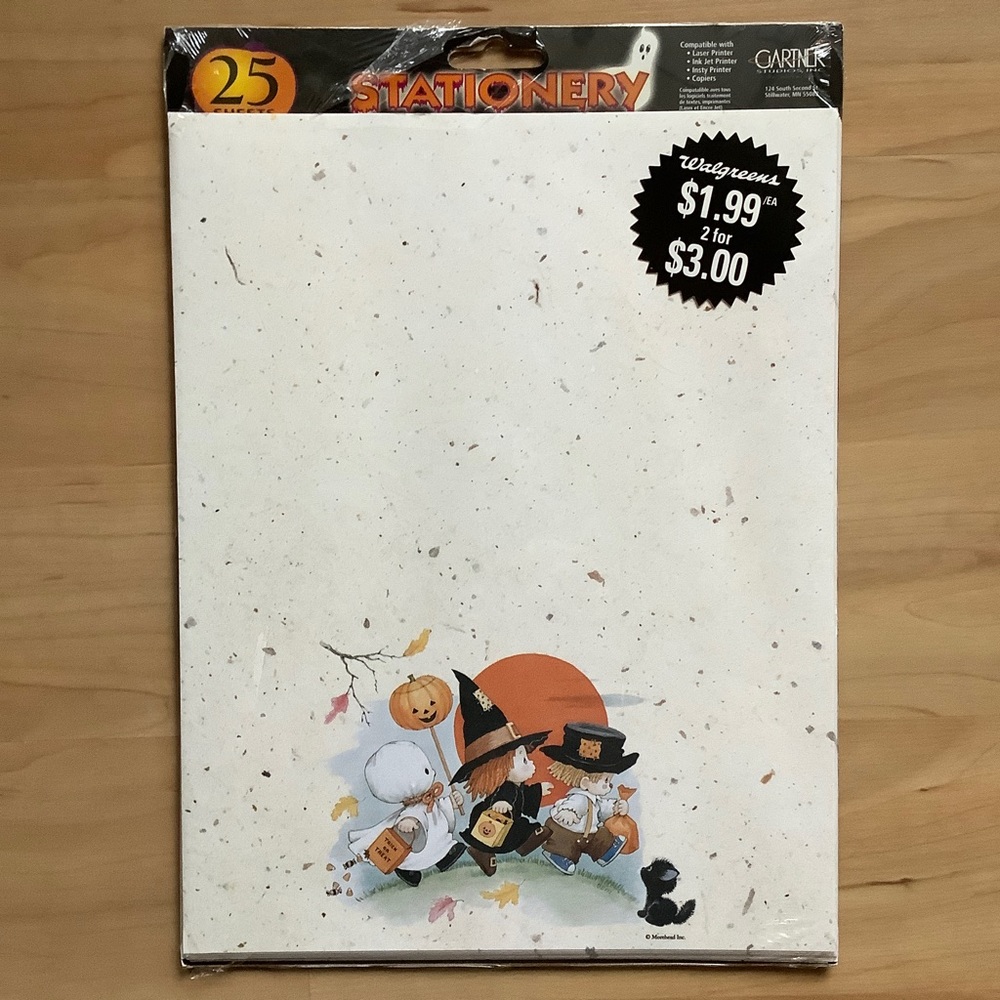 NWT Gartner Stationery Paper Design by Moorehead Inc Halloween Theme